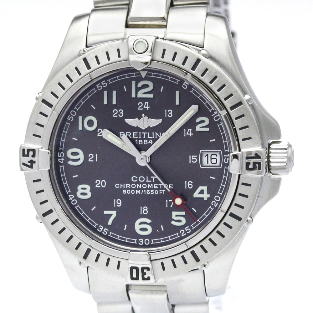 BREITLING Colt Stainless Steel Quartz Mens Watch A74350 Polished